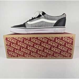 VANS Men’s Old Skool Black White Gray Low Top Skate Shoe Sneaker Size 11